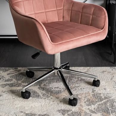 Стул офисный поворотный бархатный MEBEL ELITE FABIO Velvet Розовый фотография