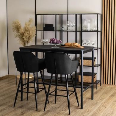 Барный стул бархатный MEBEL ELITE SALEM Velvet черный / черный фотография