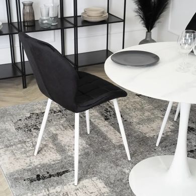 Стілець оксамитовий MEBEL ELITE LUCKY Velvet, Чорний / Білий фотографія