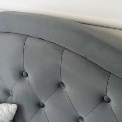 Ліжко оксамитове MEBEL ELITE APOLLO Velvet 120x200см Сірий фотографія