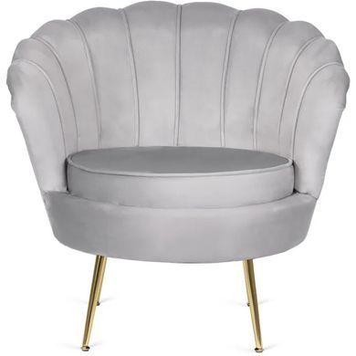 Кресло мягкое бархатное MEBEL ELITE ANGEL Velvet Серый фотография