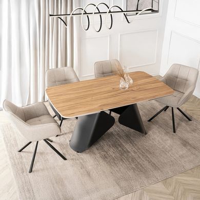 Стол раскладной MEBEL ELITE VERONA 160(240)х90 см Дуб золотой/черный фотография