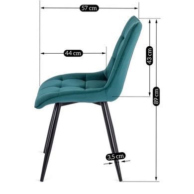 Стілець оксамитовий MEBEL ELITE RIO Velvet, Бірюзовий фотографія