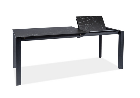 Стіл Розкладний METROPOL CERAMIC 120(180)x80 Signal Чорний Мармур / Чорний Мат фотографія