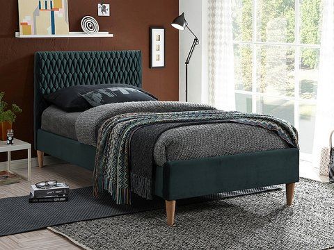 Кровать AZURRO Velvet Signal 90х200 Зеленый фотография