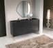 Комод Perfect Home Гармоны / Harmony 3-дверный с золотыми ножками K144 Черный/чёрный мрамор роял