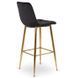Барный стул бархатный MEBEL ELITE ARIEL Velvet Черный / Золотой