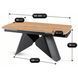 Стол раскладной MEBEL ELITE VERONA 160(240)х90 см Дуб золотой/черный