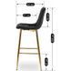 Барный стул бархатный MEBEL ELITE ARIEL Velvet Черный / Золотой
