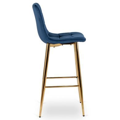 Барный стул бархатный MEBEL ELITE ARIEL Velvet Синий / Золотой фотография