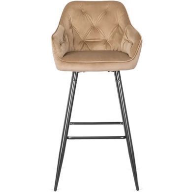 Барный стул бархатный MEBEL ELITE SALEM Velvet бежевый / черный фотография