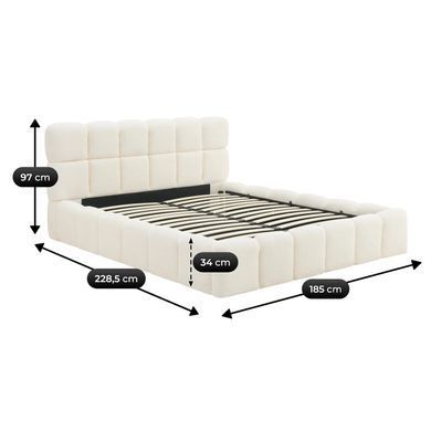 Кровать двуспальная MEBEL ELITE MURACJA 160x200 см Кремовая Букле фотография