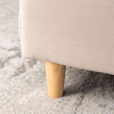 Ліжко двоспальне оксамитове MEBEL ELITE DENNIS Velvet 120x200 Беж фотографія