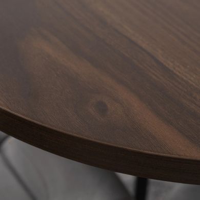 Стол раскладной круглый MEBEL ELITE DORIAN 80(160)х80 см Орех/Черный фотография