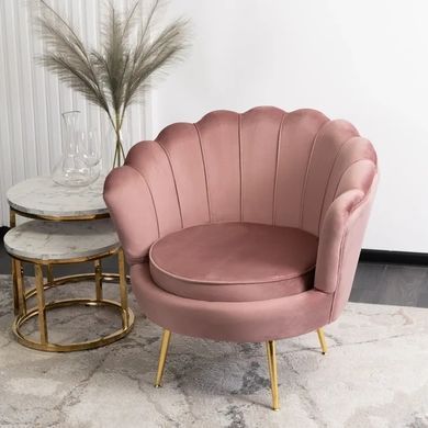 Крісло м'яке оксамитове MEBEL ELITE ANGEL Velvet Рожевий фотографія