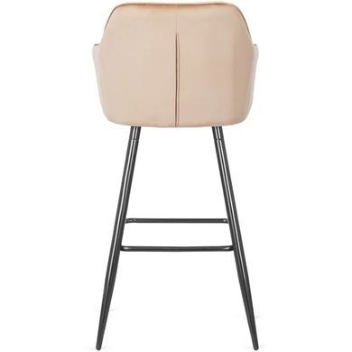 Барный стул бархатный MEBEL ELITE SALEM Velvet бежевый / черный фотография