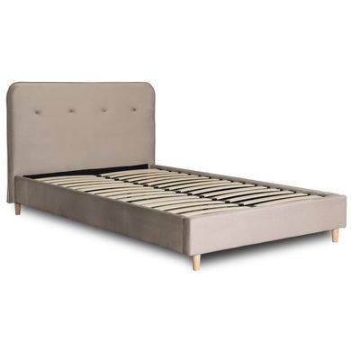 Ліжко двоспальне оксамитове MEBEL ELITE DENNIS Velvet 120x200 Беж фотографія