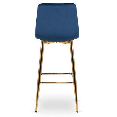 Барный стул бархатный MEBEL ELITE ARIEL Velvet Синий / Золотой фотография