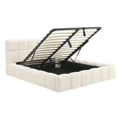 Кровать двуспальная MEBEL ELITE MURACJA 160x200 см Кремовая Букле фотография