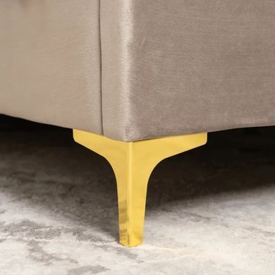 Ліжко двоспальне оксамитове MEBEL ELITE MARCELO Velvet 160x200 см Бежевий фотографія