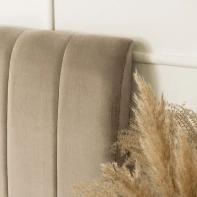 Ліжко двоспальне оксамитове MEBEL ELITE MARCELO Velvet 160x200 см Бежевий фотографія