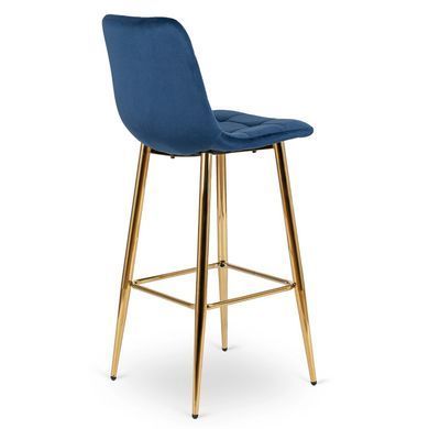 Барный стул бархатный MEBEL ELITE ARIEL Velvet Синий / Золотой фотография