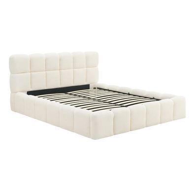 Кровать двуспальная MEBEL ELITE MURACJA 160x200 см Кремовая Букле фотография