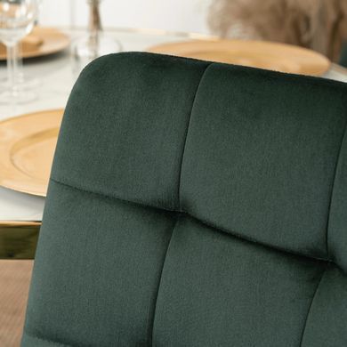 Стілець оксамитовий MEBEL ELITE YORK Velvet, Зелений / Золотий фотографія