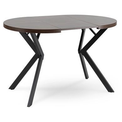 Стол раскладной круглый MEBEL ELITE DORIAN 80(160)х80 см Орех/Черный фотография