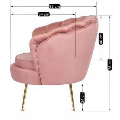 Крісло м'яке оксамитове MEBEL ELITE ANGEL Velvet Рожевий фотографія