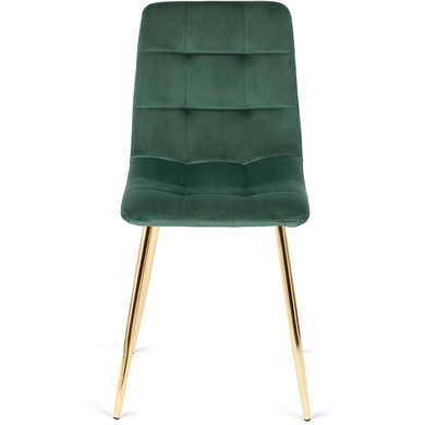 Стілець оксамитовий MEBEL ELITE YORK Velvet, Зелений / Золотий фотографія