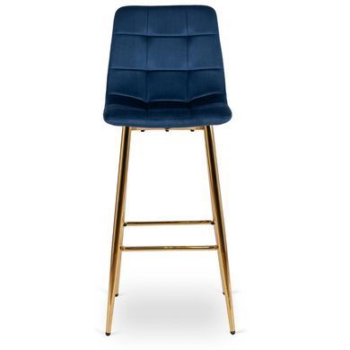Барный стул бархатный MEBEL ELITE ARIEL Velvet Синий / Золотой фотография