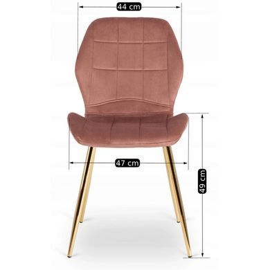 Комплект стіл MEBEL ELITE TINGA 100х100 см Чорний/золото +4 стільці IRYS Velvet Рожевий/золото фотографія