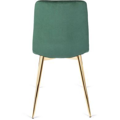 Стілець оксамитовий MEBEL ELITE YORK Velvet, Зелений / Золотий фотографія