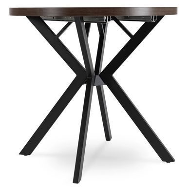 Стол раскладной круглый MEBEL ELITE DORIAN 80(160)х80 см Орех/Черный фотография
