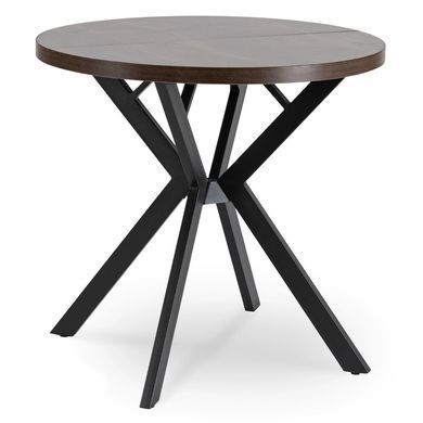 Стол раскладной круглый MEBEL ELITE DORIAN 80(160)х80 см Орех/Черный фотография