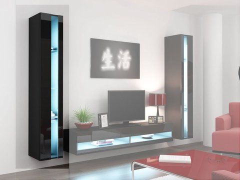 Вітрина підвісна VIGO Cama 180 New Чорний Мат / Чорний Глянець фотографія
