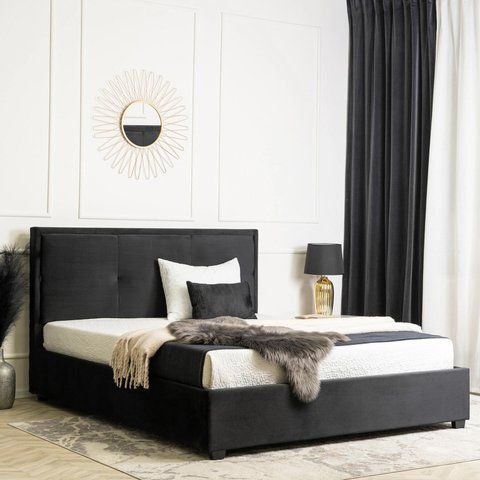 Кровать двуспальная бархатная MEBEL ELITE ANDRE Velvet 160x200 Темно Серый фотография