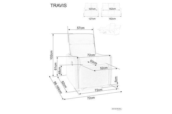Софа TRAVIS 2 Velvet Signal Серый фотография