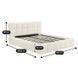 Кровать двуспальная MEBEL ELITE MURACJA 160x200 см Кремовая Букле