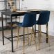 Барный стул бархатный MEBEL ELITE ARIEL Velvet Синий / Золотой