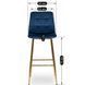 Барный стул бархатный MEBEL ELITE ARIEL Velvet Синий / Золотой
