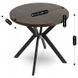 Стол раскладной круглый MEBEL ELITE DORIAN 80(160)х80 см Орех/Черный