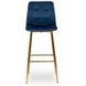 Барный стул бархатный MEBEL ELITE ARIEL Velvet Синий / Золотой