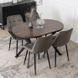 Стол раскладной круглый MEBEL ELITE DORIAN 80(160)х80 см Орех/Черный