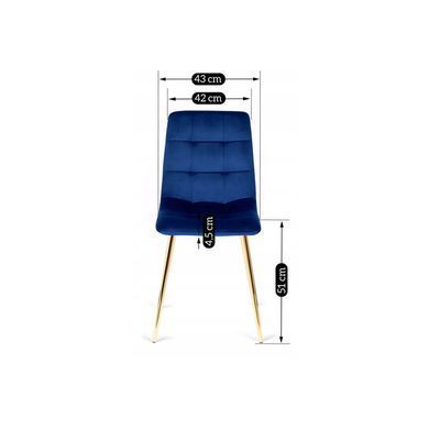 Стілець оксамитовий MEBEL ELITE YORK Velvet, Синій / Золотий фотографія