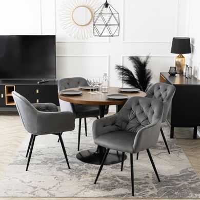 Стул поворотный бархатный MEBEL ELITE IDA Velvet Серый фотография