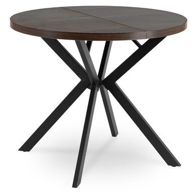 Стіл розкладний круглий MEBEL ELITE LUGO 90(190)х90 см Горіх фотографія