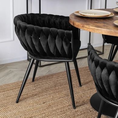 Стілець оксамитовий MEBEL ELITE EMPOLI Velvet Чорний фотографія