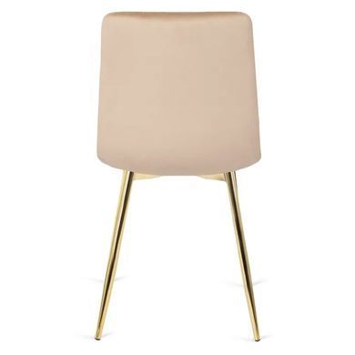 Стул бархатный MEBEL ELITE YORK Velvet, Кремовый / Золотой фотография